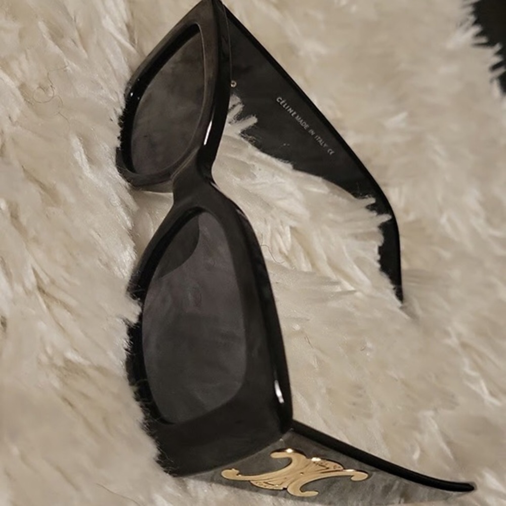 Celine Black Sunglasses with Gold Detail